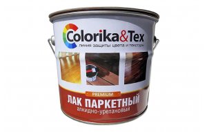 Лак паркетный алкидно-уретановый "Colorika&Tex" глянцевый 2,7л