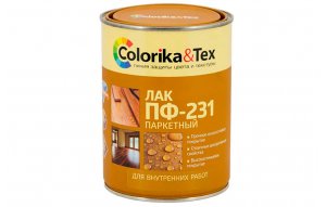 Лак ПФ-231 паркетный "Colorika&Tex" глянцевый 0,8л